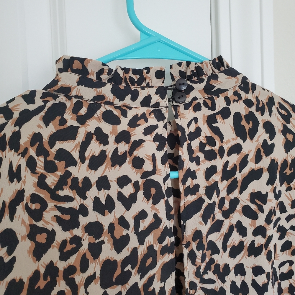 EUC ASOS Leopard Pattern Ruffle Dress - Picture 6 of 12